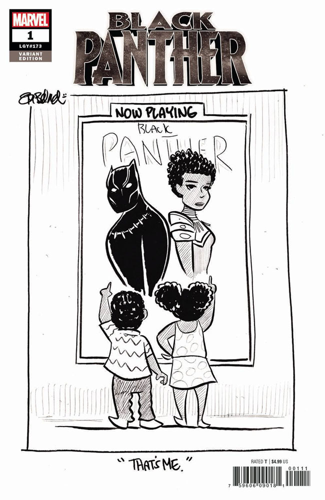 Image: Black Panther #1 (variant cover - Tom Beland Black & White)  [2016] - Marvel Comics