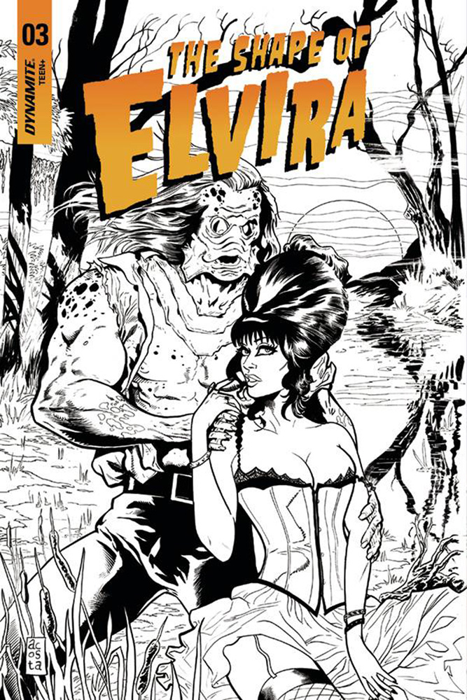 Image: Elvira: The Shape of Elvira #3 (incentive cover - Acosta B&W) (30-copy)  [2019] - Dynamite