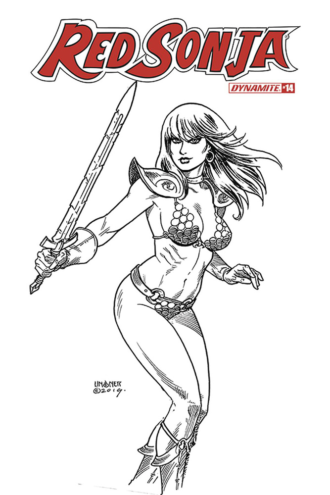 Image: Red Sonja Vol. 05 #14 (incentive 1:30 cover - Linsner B&W)  [2020] - Dynamite