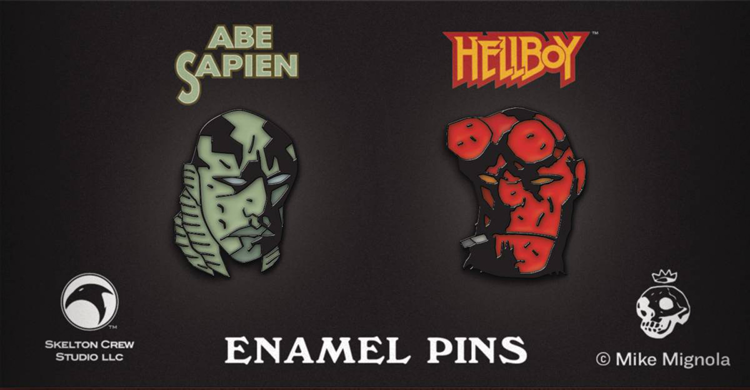 Image: Hellboy Hellboy & Abe Sapien 2-Pack Ltd ed. Enamel Pin 4-Piece Assortment  - Skelton Crew Studio, LLC