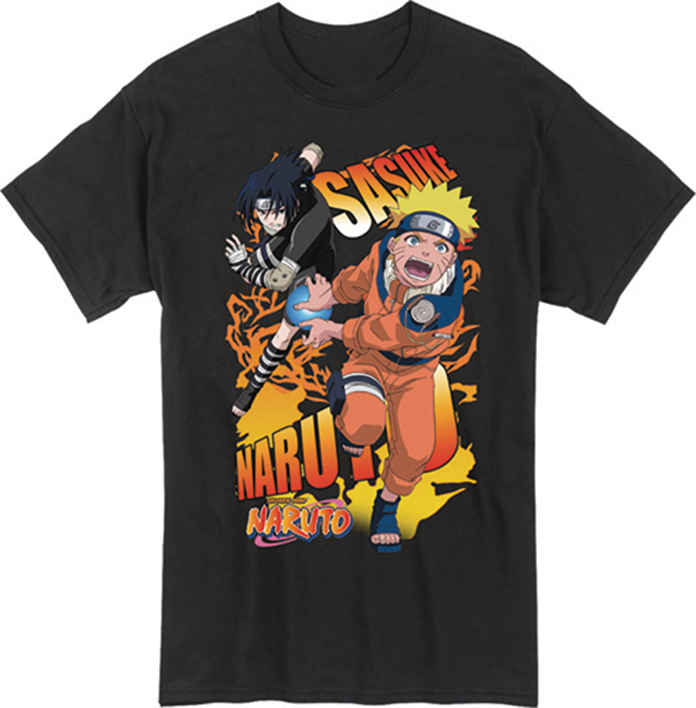 Image: Naruto and Sasuke T-Shirt [Black]  (L) - Great Eastern Entertainment