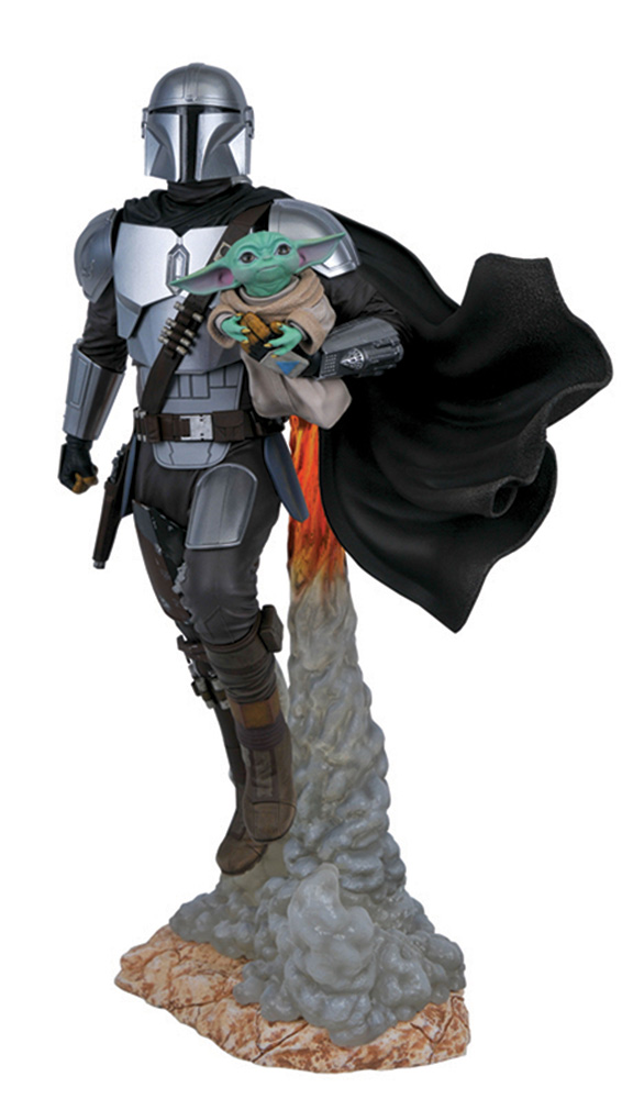 Image: Star Wars Milestones Statue: Mandalorian & Child  - Diamond Select Toys LLC
