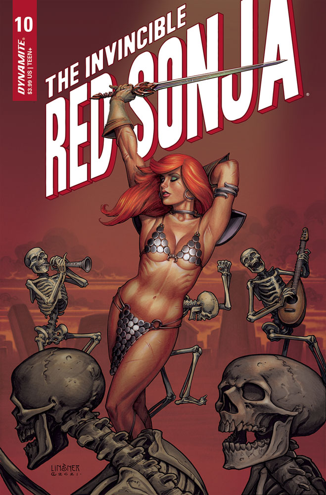 Image: Invincible Red Sonja #10 (cover B - Linsner) - Dynamite