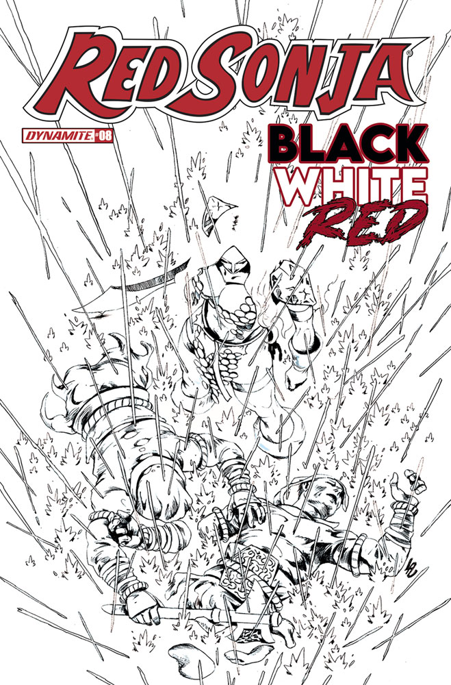 Image: Red Sonja: Black, White & Red #8 (cover F incentive 1:15 - Lau B&W) - Dynamite