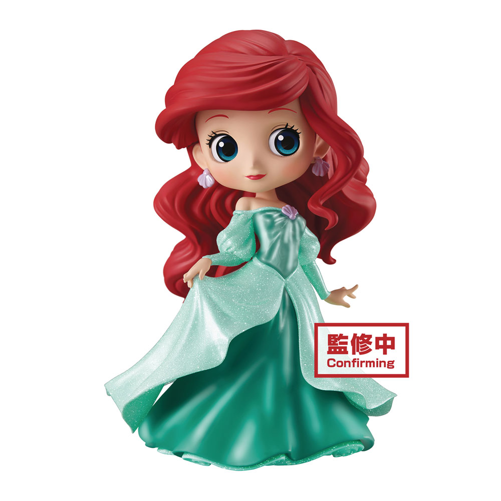 Image: Disney Characters Q-Posket Glitter Line Figure: Ariel  (Princess Dress) - Banpresto