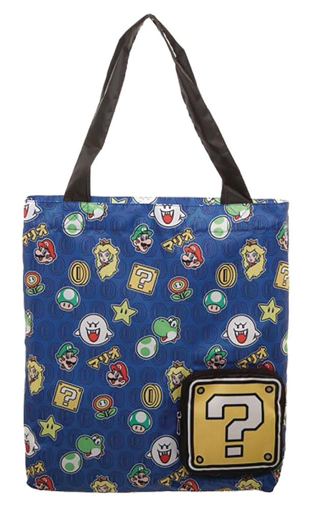 Image: Super Mario Brothers Packable Tote Bag  - Bioworld Merchandising