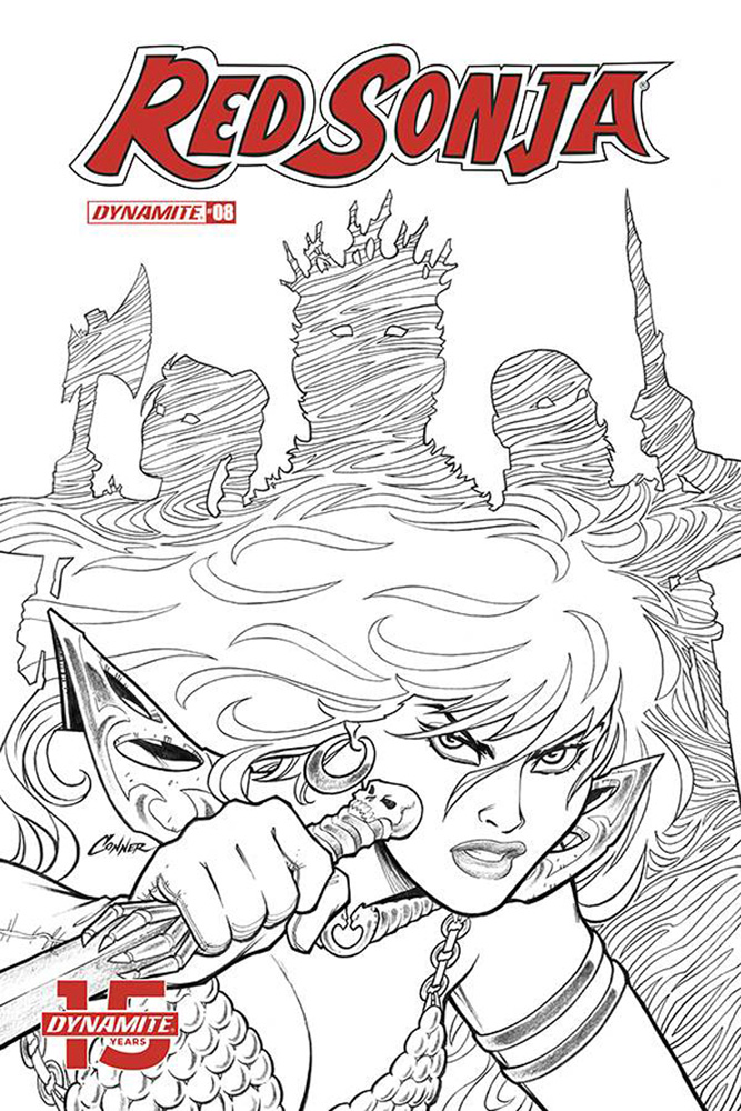Image: Red Sonja Vol. 05 #8 (incentive cover - Conner B&W) (20-copy)  [2019] - Dynamite