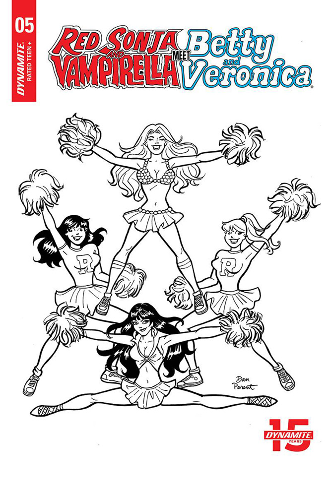 Image: Red Sonja and Vampirella Meet Betty and Veronica #5 (incentive cover - Parent B&W) (10-copy)  [2019] - Dynamite