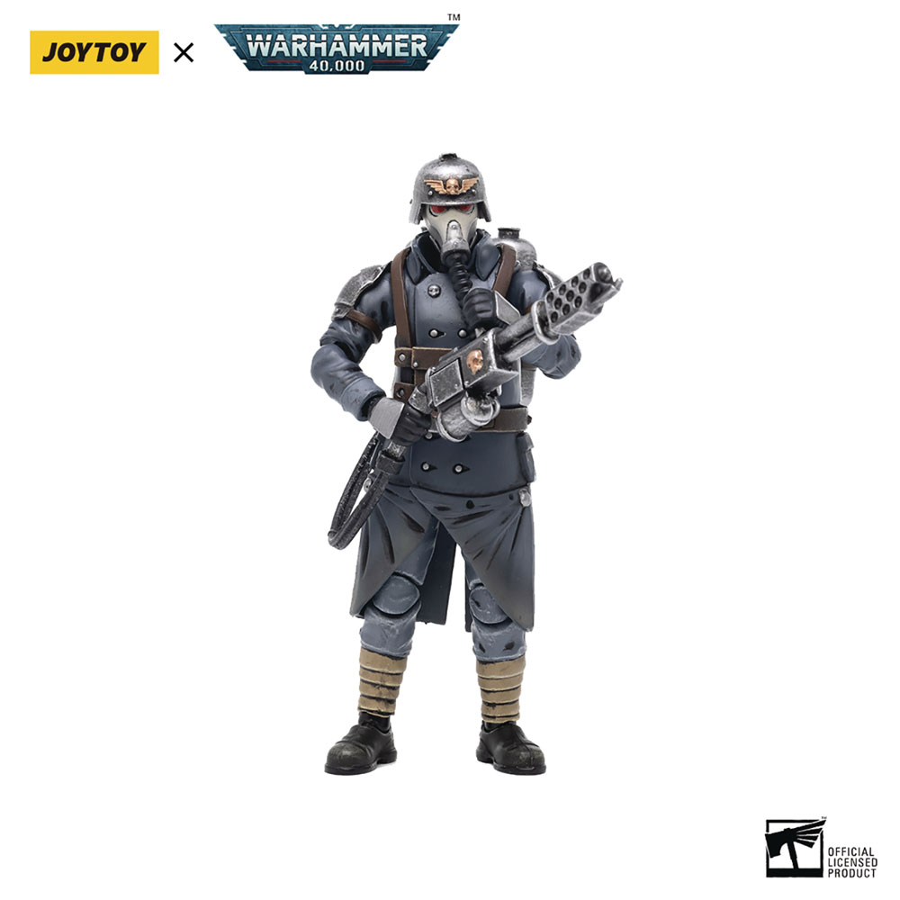 Joytoy Wh 40K Death Korps Krieg Action Figure: Vet Guard Flamer (1/18 ...