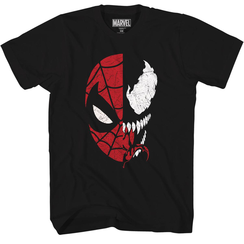 Image: Marvel T-Shirt: Spidey Venom Split [Black]  (XXL) - Mad Engine