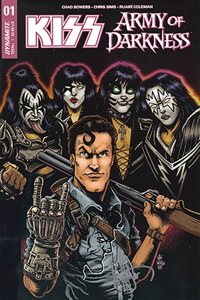 Image: Kiss / AoD #1 (variant Remark cover - Ken Haeser Demon Head) - Dynamite