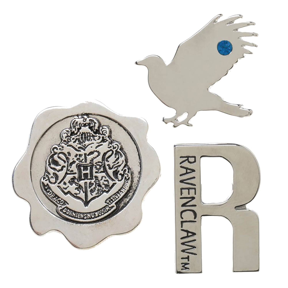Image: Harry Potter: Hogwarts House Lapel Pin Set: Ravenclaw  (3-Piece) - Bioworld Merchandising