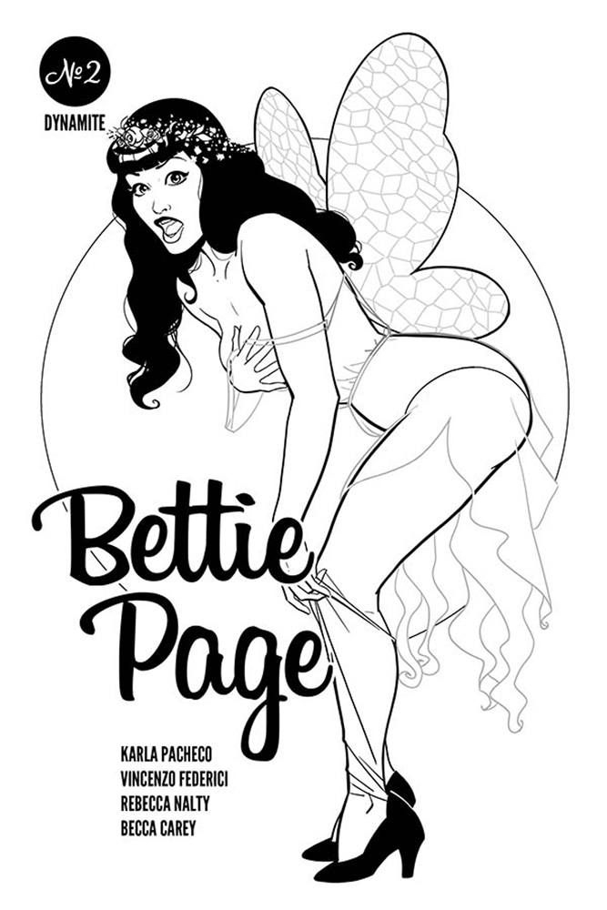 Image: Bettie Page Vol. 03 #2 (incentive 1:10 cover - Kano B&W)  [2020] - Dynamite