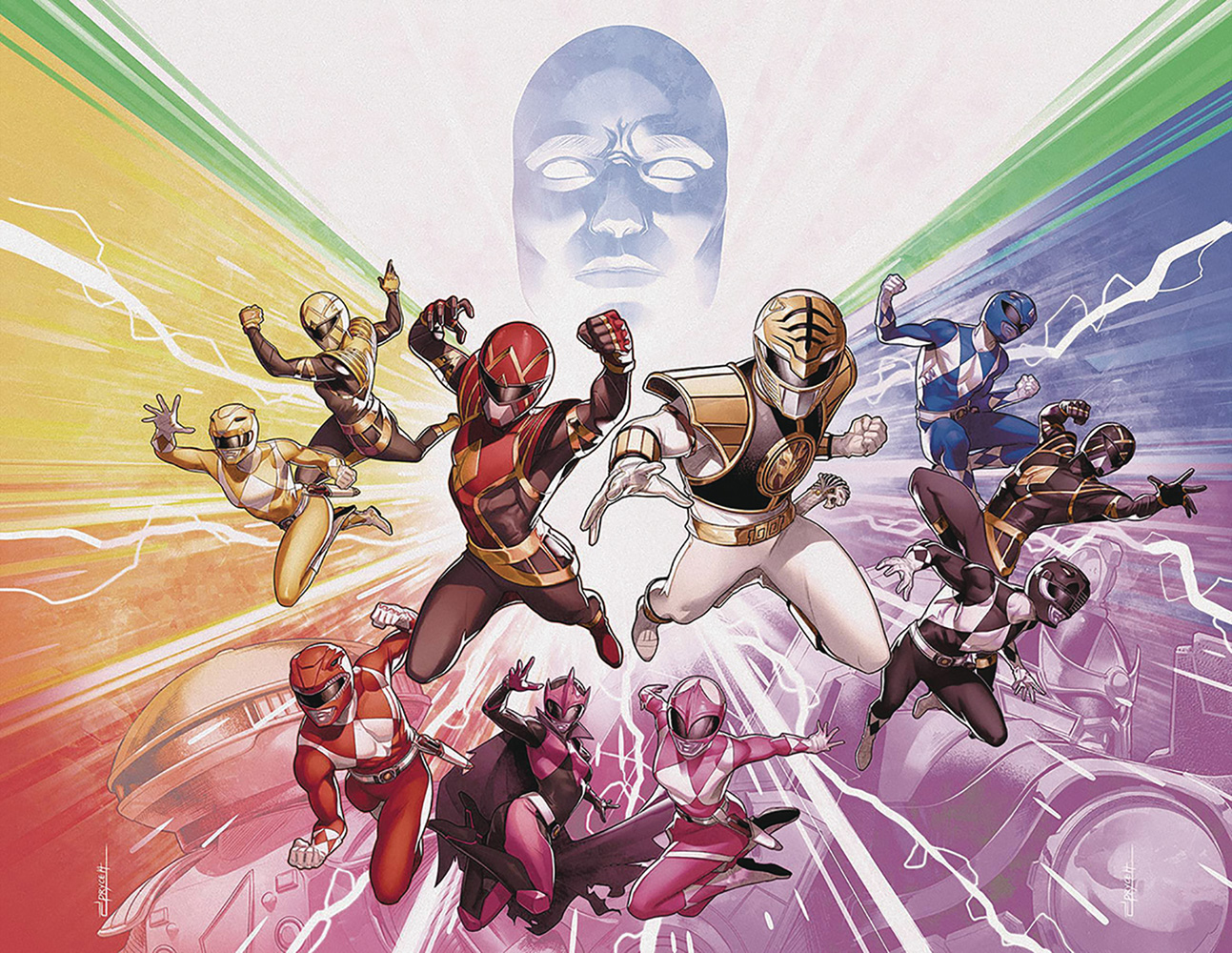 Image: Mighty Morphin Power Rangers #50 (variant Foil cover) (DFE signed - Parrott) - Dynamic Forces