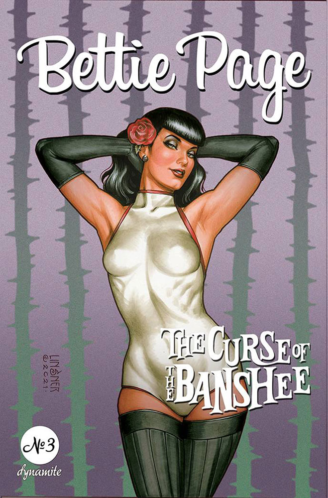 Image: Bettie Page & the Curse of the Banshee #3 (cover L incentive 1:50 - Linsner B&W) - Dynamite
