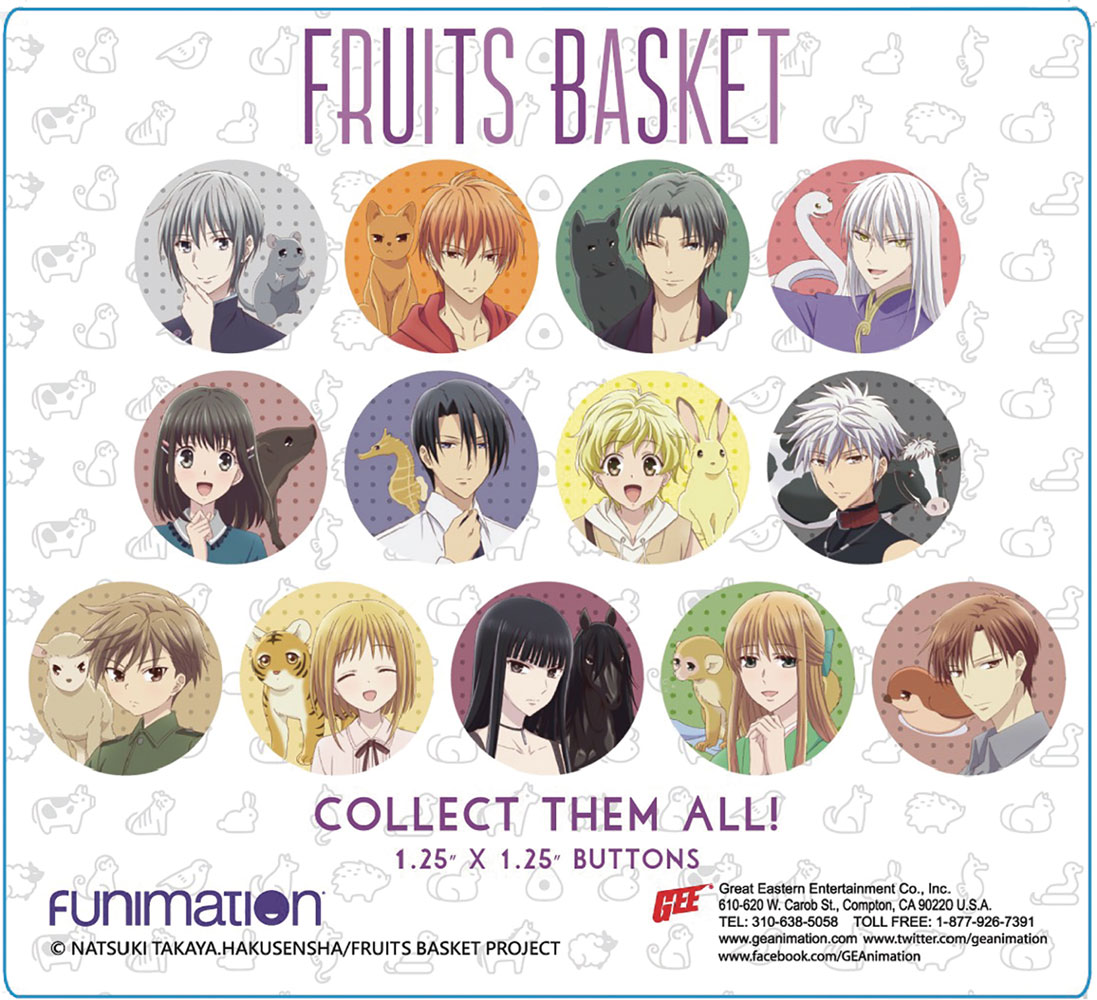 Fruits Basket 2019 Zodiac Cast 220-Piece 1.25-Inch Button Blind Mystery ...