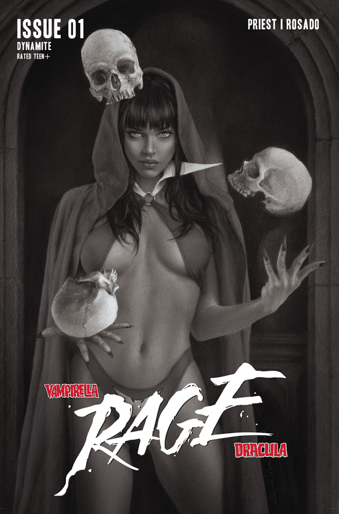Image: Vampirella / Dracula: Rage #1 (cover J incentive 1:15 - Celina line art) - Dynamite