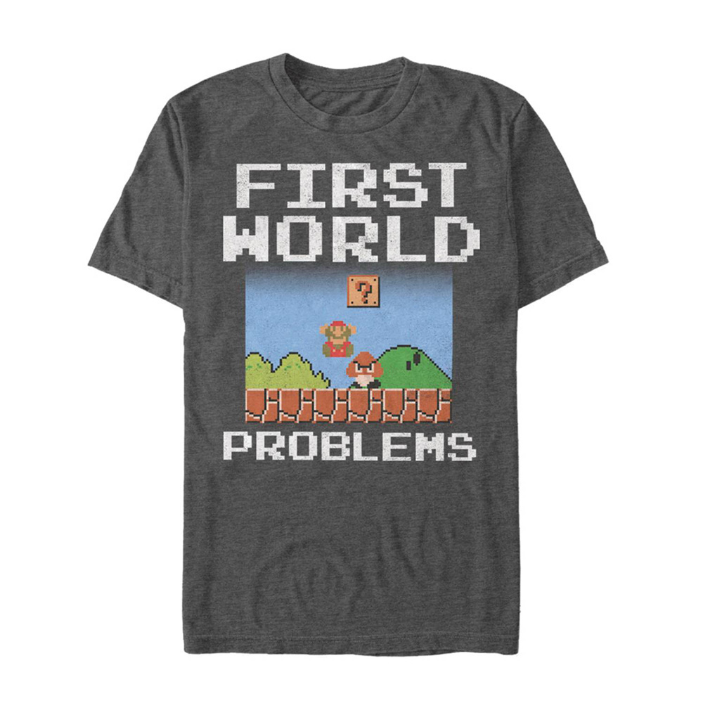 Image: Super Mario T-Shirt: First World Problems  (XXL) - Fifth Sun