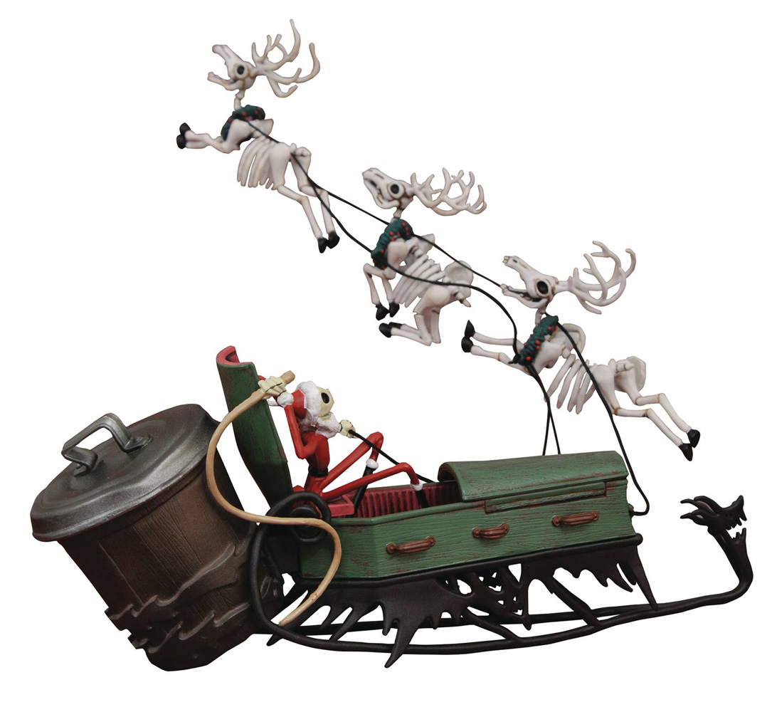 Image: Tim Burton's Nightmare Before Christmas Deluxe PVC Set: Jack & Sleigh  - Diamond Select Toys LLC