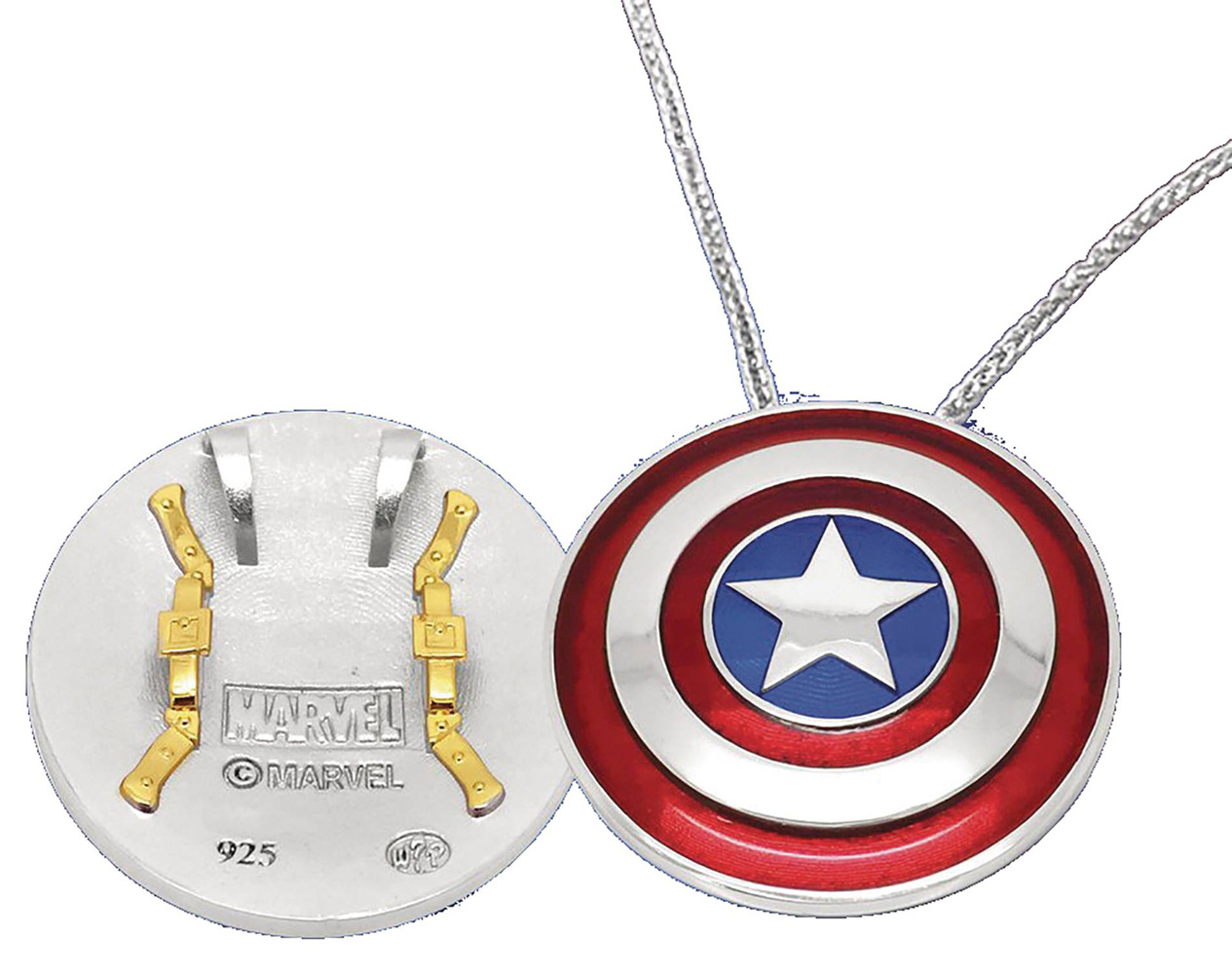 Image: Captain America Necklace: Large Shield  - What's Your Passion Jewelry