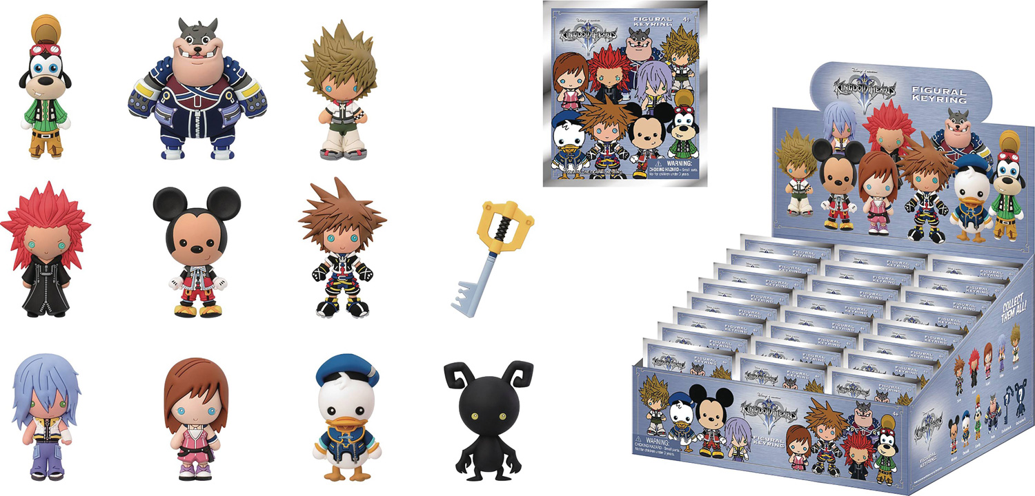 Kingdom Hearts Laser Cut Figure Keyring 24 Piece Blind Mystery Box