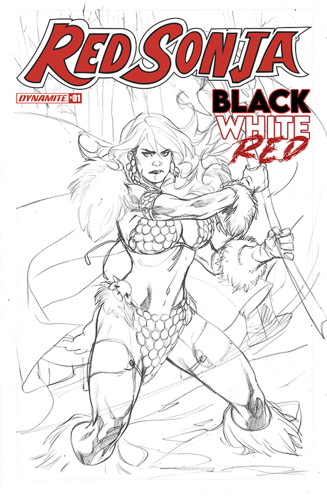 Image: Red Sonja Black White Red #1 (cover G incentive 1:20 - Lupacchino line art) - Dynamite