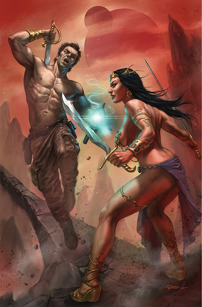 Image: Dejah Thoris versus John Carter #1 (cover L - Parrillo virgin) - Dynamite