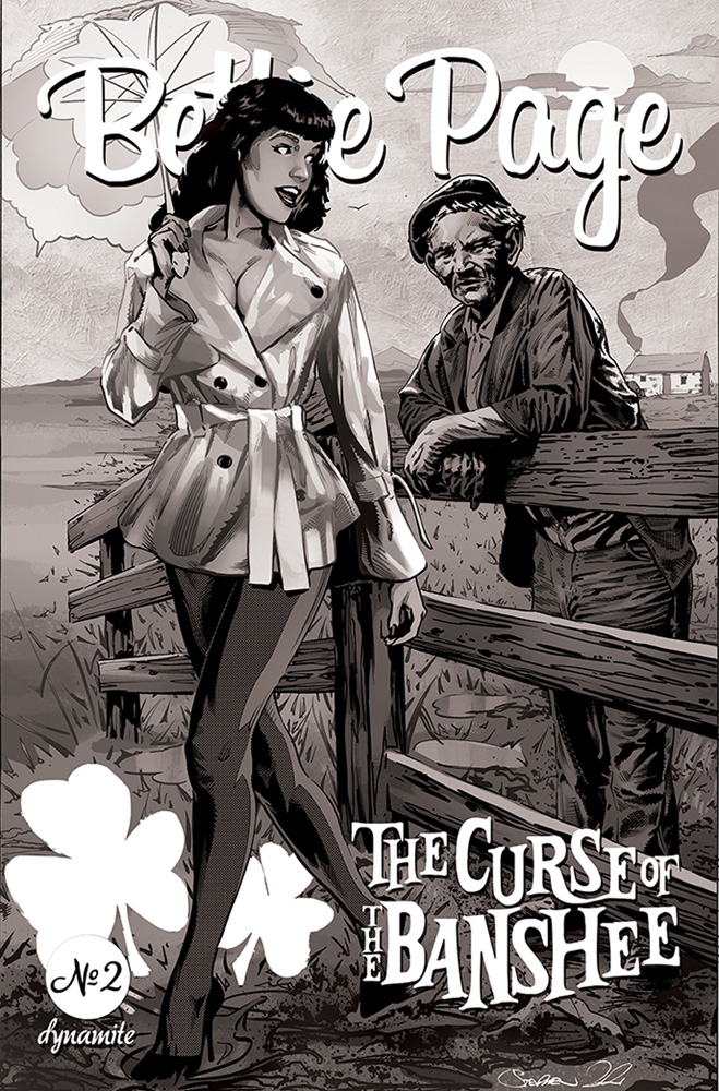 Image: Bettie Page & the Curse of the Banshee Vol. 05 #2 (cover I incentive 1:25 - Mooney B&W) - Dynamite