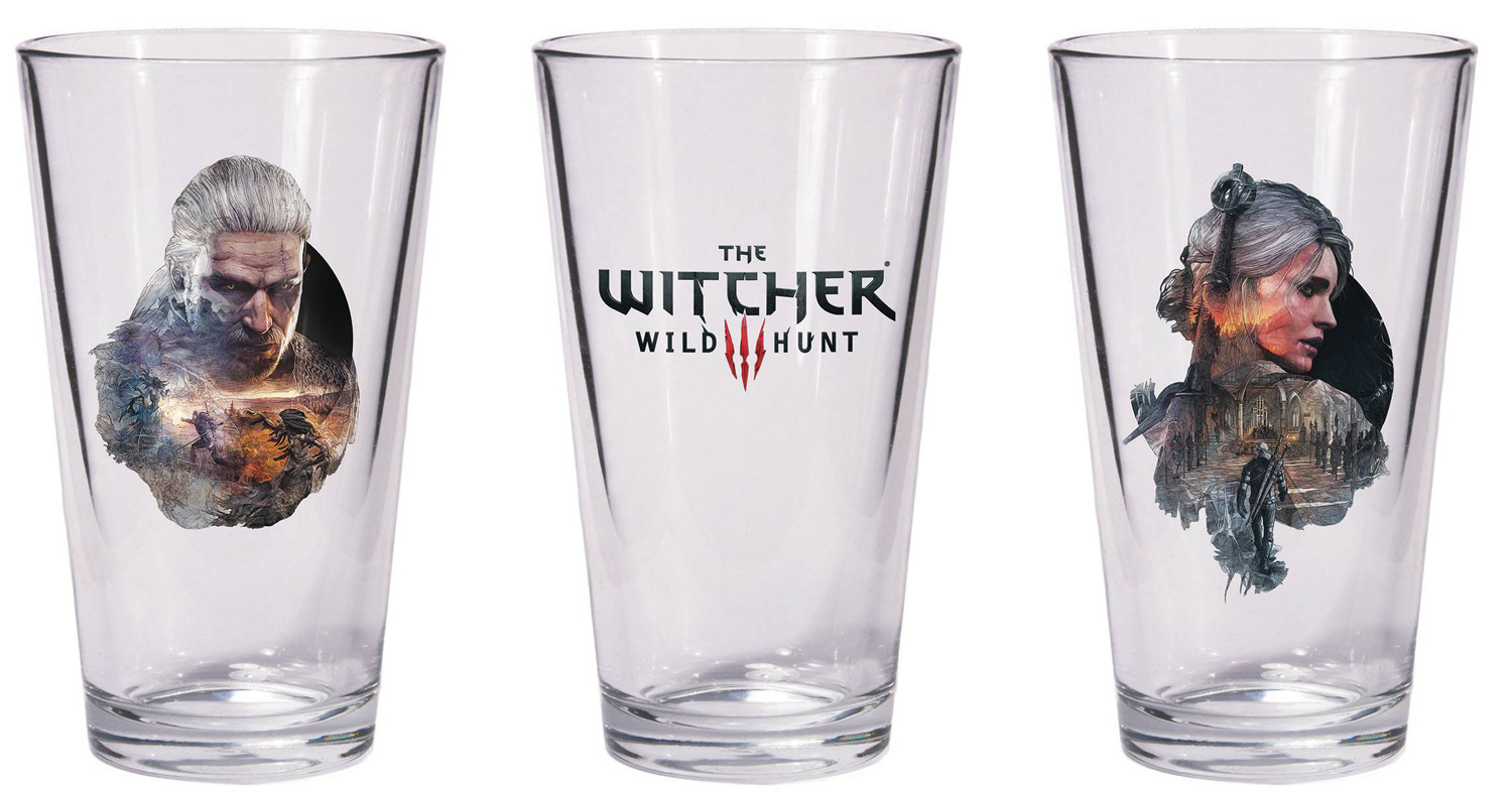 Image: Witcher Pint Glass Set: Geralt & Ciri  - Dark Horse Comics