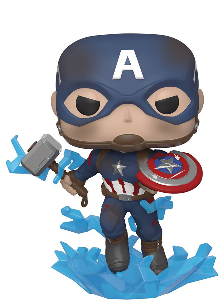 Image: Pop! Marvel Bobble-Head 573: Avengers Endgame - Captain America  (w/Broken Shield & Mjolnir) - Funko