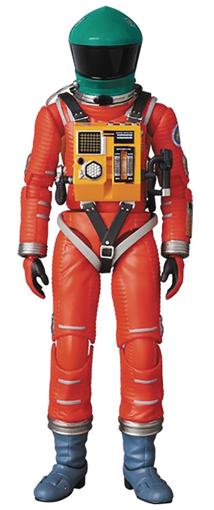 Image: 2001 A Space Odyssey MAFEX Action Figure: Space Suit  (Orange w/Green Helmet) - Medicom Toy Corporation