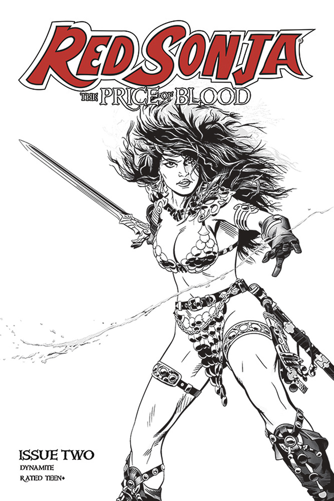 Image: Red Sonja: Price of Blood #2 (incentive 1:10 cover - Golden B&W)  [2021] - Dynamite