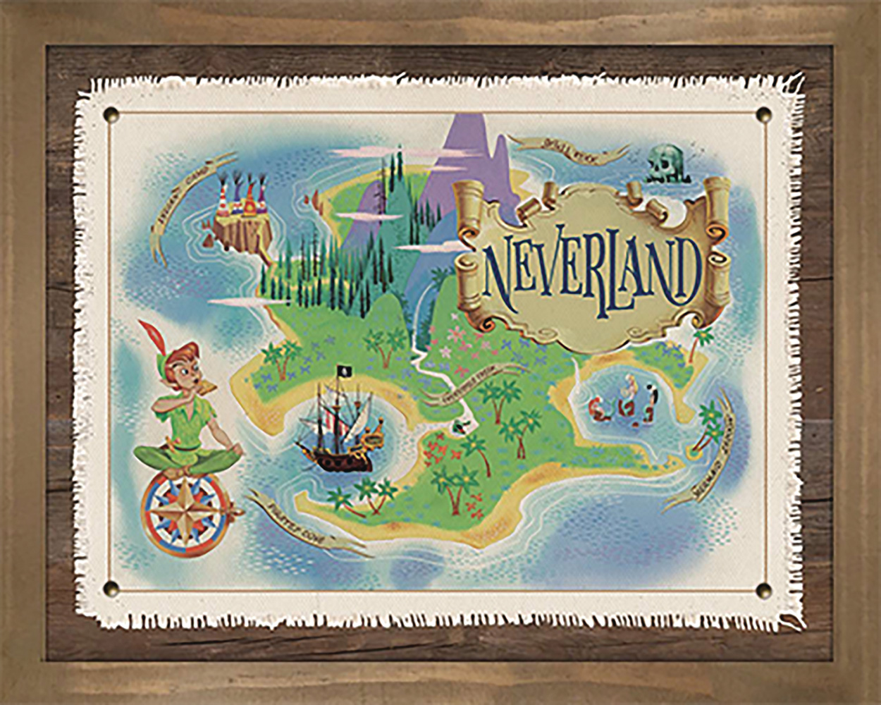 Peter Pan Map (Wood Framed) - Westfield Comics