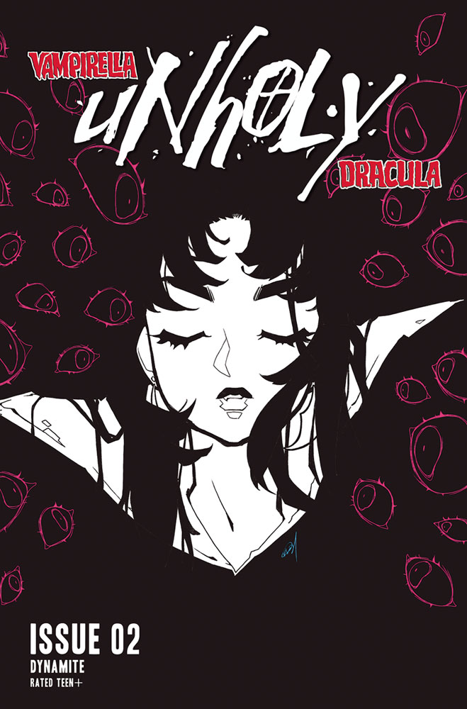Image: Vampirella / Dracula: Unholy #2 (cover H incentive 1:25 - Besch B&W) - Dynamite
