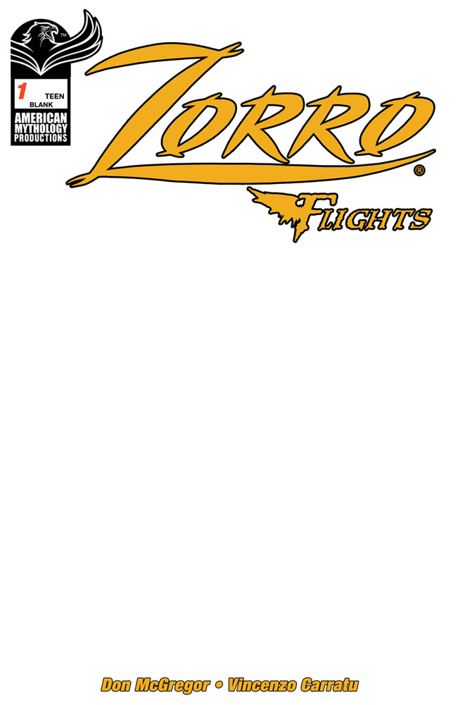 Image: Zorro Flights #1 (cover E - blank sketch) - American Mythology Productions
