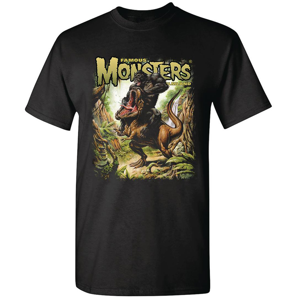 Image: Kong vs. T-Rex T-Shirt  (S) - Famous Monsters of Filmland