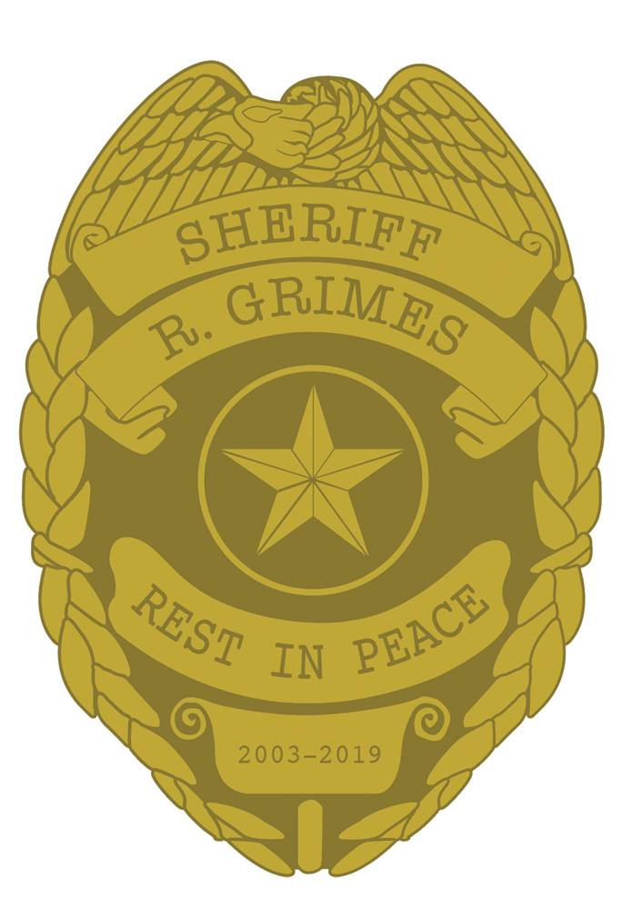 Image: Walking Dead Pin: Sheriff R. Grimes - Rest in Peace Badge  - Image Comics