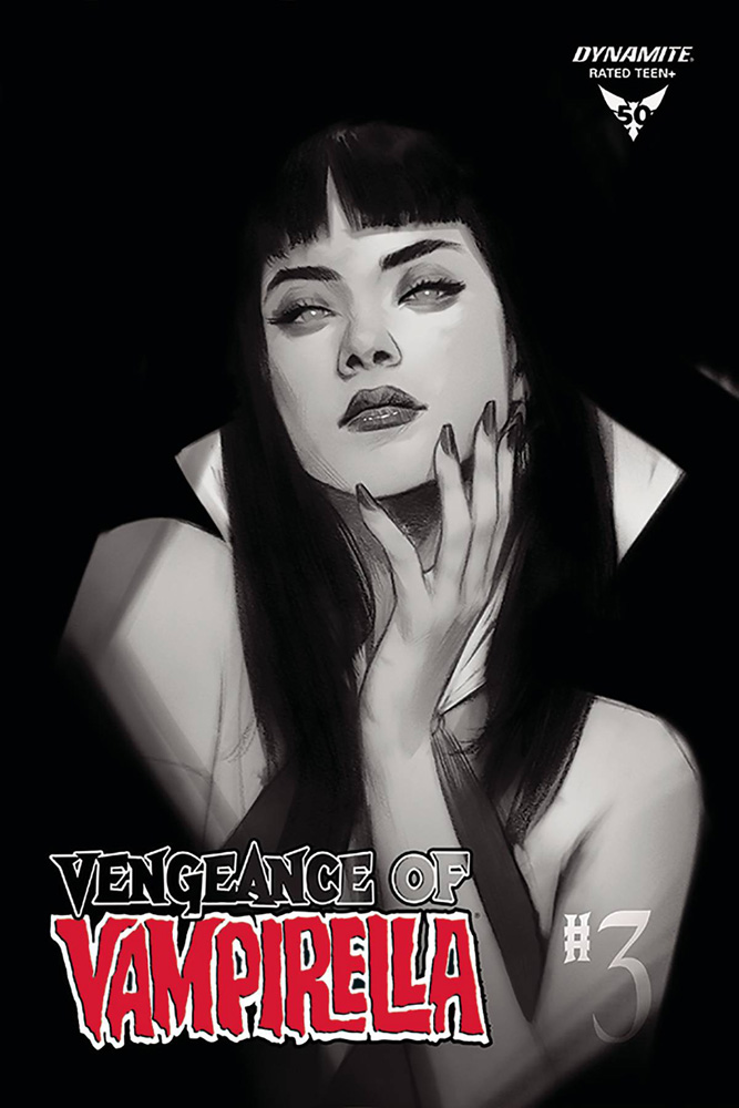 Image: Vengeance of Vampirella Vol. 02 #3 (incentive 1:30 cover - Oliver B&W)  [2019] - Dynamite