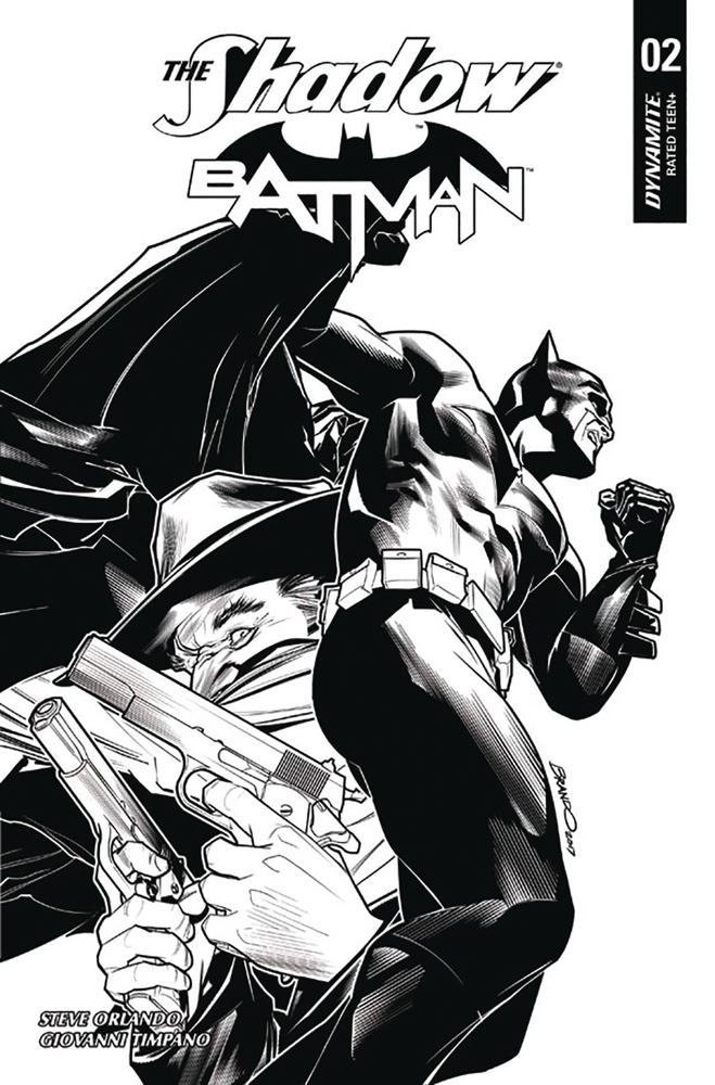 Image: Shadow / Batman #2 (cover I incentive - Peterson B&W) (40-copy)  [2017] - Dynamite