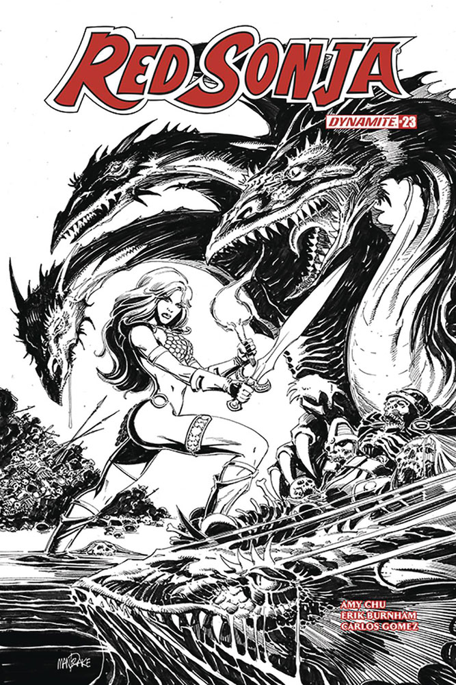 Image: Red Sonja Vol. 04 #23 (incentive cover - Mandrake B&W) (30-copy)  [2018] - Dynamite