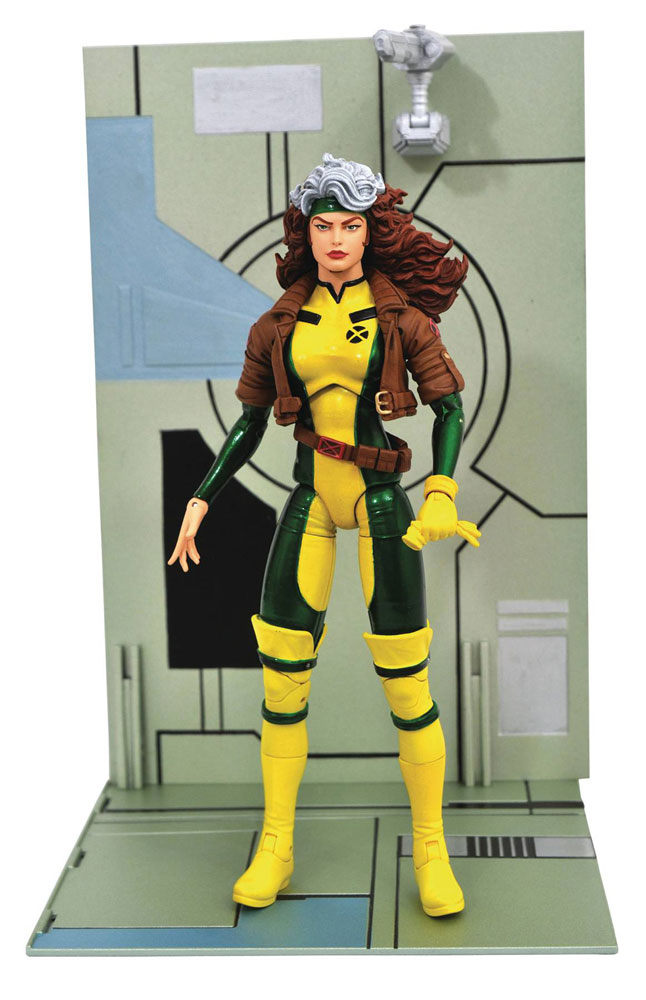 Image: Marvel Select Deluxe Collector's Figure with Diorama Base: Marvel' Rogue  - Diamond Select Toys LLC