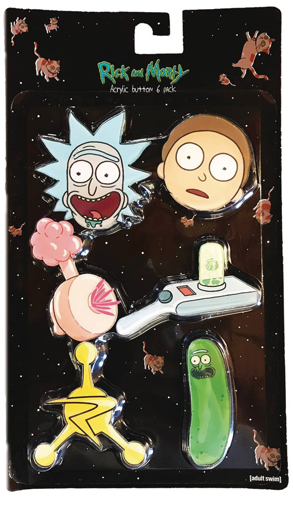 Image: Rick and Morty 6-Piece Acrylic Button Set  - Ucc Distributing