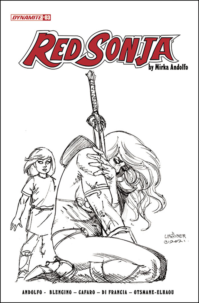 Image: Red Sonja [2021] #3 (cover H incentive 1:25 - Linsner B&W) - Dynamite
