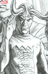 Image: Thor #33 (incentive 1:100 Timeless Loki cover - Ross virgin sketch) - Marvel Comics