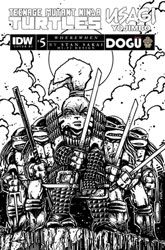 Image: Teenage Mutant Ninja Turtles / Usagi Yojimbo: Wherewhen #5 (cover F incentive 1:100 - Eastman B&W) - IDW Publishing