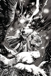 Image: Cimmerian: Hour of the Dragon #4 (cover G incentive 1:30 - Brown B&W)  [2022] - Ablaze