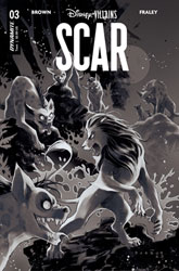 Image: Disney Villains: Scar #3 (cover I incentive 1:15 - Darboe B&W) - Dynamite