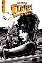 Image: Elvira in Monsterland #2 (cover E incentive 1:10 - Baal B&W) - Dynamite