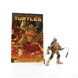 Image: TMNT V2 IDW Comic Book & BST AXN Action Figure: Michelangelo  (5-inch) - The Loyal Subjects Wave 2, LLC