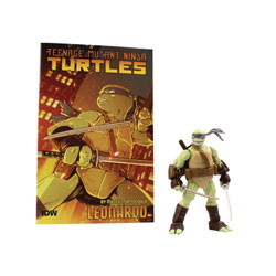 Image: TMNT V2 IDW Comic Book & BST AXN Action Figure: Leonardo  (5-inch) - The Loyal Subjects Wave 2, LLC